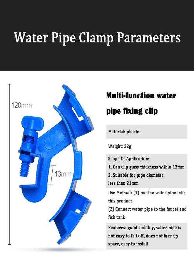 NGe 5Pcs Adjustable Fish Tank Water Hose Holder Water Tube Clamp Fixed Clip Aquarium Pipe Holder (2 Curved Shape, 3 Straight) - Image 2